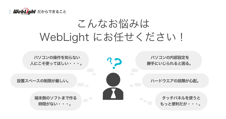 WebLightだからできること こんなお悩みはWebLightにお任せください